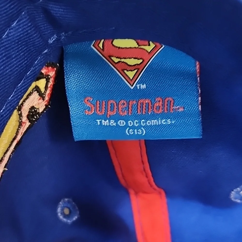 DC Comics Snapback Visor Cap Flatbill Off-Set Logo Original Blue OS